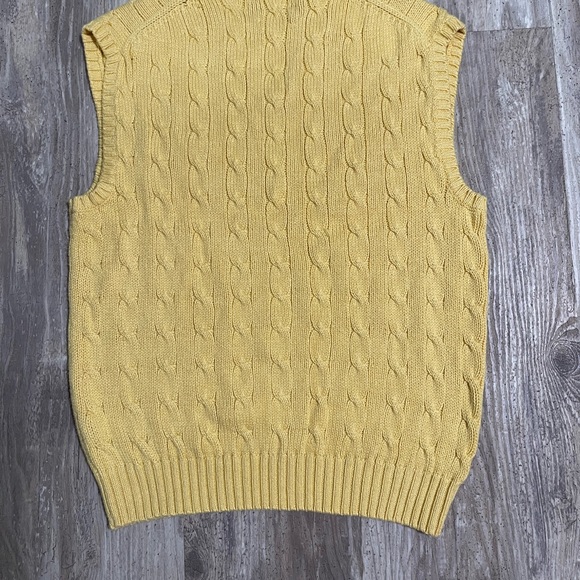 Ralph Lauren Men's V-Neck Sweater Vest in Bright Yellow - Picture 2 of 3